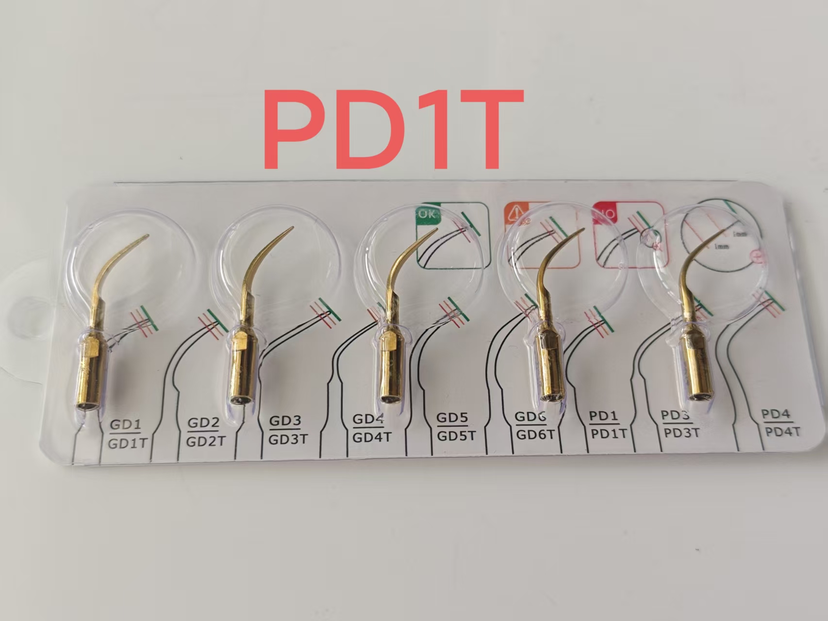 Dental Ultrasonic Scaler - 5 szt. Tytanowo-złote końcówki ultradźwiękowe do